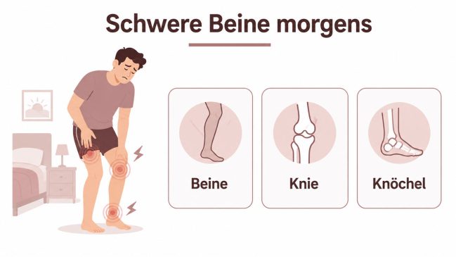 Illustration eines Mannes mit markierten Schmerzen an Bein, Knie und Knöchel